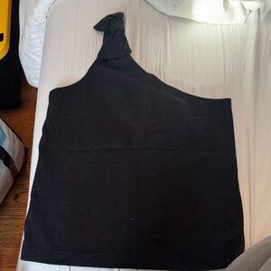 J. Crew Charcoal One-Shoulder Top